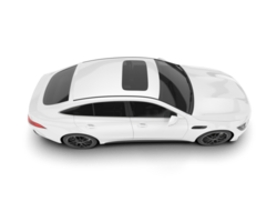 White modern car isolated on transparent background. 3d rendering - illustration png