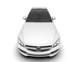 White modern car isolated on transparent background. 3d rendering - illustration png