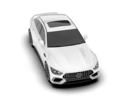 White modern car isolated on transparent background. 3d rendering - illustration png