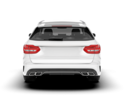 White modern car isolated on transparent background. 3d rendering - illustration png