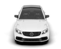 White modern car isolated on transparent background. 3d rendering - illustration png