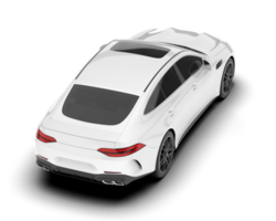 White modern car isolated on transparent background. 3d rendering - illustration png