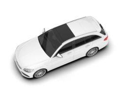 White modern car isolated on transparent background. 3d rendering - illustration png