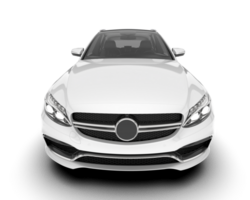 White modern car isolated on transparent background. 3d rendering - illustration png