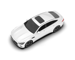 White modern car isolated on transparent background. 3d rendering - illustration png