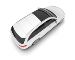 White modern car isolated on transparent background. 3d rendering - illustration png