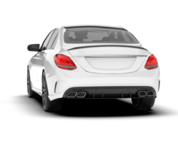 White modern car isolated on transparent background. 3d rendering - illustration png