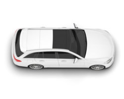 White modern car isolated on transparent background. 3d rendering - illustration png