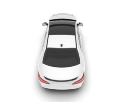 White modern car isolated on transparent background. 3d rendering - illustration png