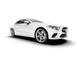 White modern car isolated on transparent background. 3d rendering - illustration png