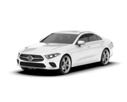 White modern car isolated on transparent background. 3d rendering - illustration png