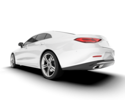 White modern car isolated on transparent background. 3d rendering - illustration png