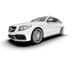 White modern car isolated on transparent background. 3d rendering - illustration png