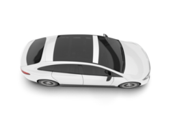 White modern car isolated on transparent background. 3d rendering - illustration png