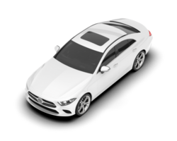 White modern car isolated on transparent background. 3d rendering - illustration png