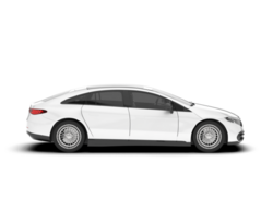 White modern car isolated on transparent background. 3d rendering - illustration png