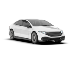 White modern car isolated on transparent background. 3d rendering - illustration png