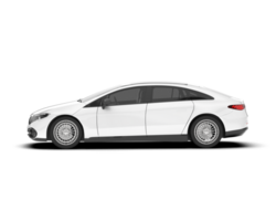 White modern car isolated on transparent background. 3d rendering - illustration png