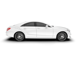 White modern car isolated on transparent background. 3d rendering - illustration png