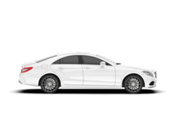 White modern car isolated on transparent background. 3d rendering - illustration png