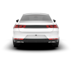 White modern car isolated on transparent background. 3d rendering - illustration png