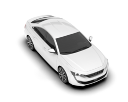 White modern car isolated on transparent background. 3d rendering - illustration png