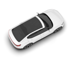 White modern car isolated on transparent background. 3d rendering - illustration png