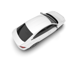 White modern car isolated on transparent background. 3d rendering - illustration png