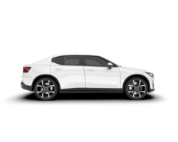 White modern car isolated on transparent background. 3d rendering - illustration png