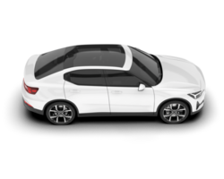 White modern car isolated on transparent background. 3d rendering - illustration png