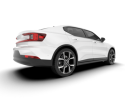 White modern car isolated on transparent background. 3d rendering - illustration png