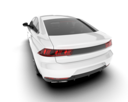 White modern car isolated on transparent background. 3d rendering - illustration png