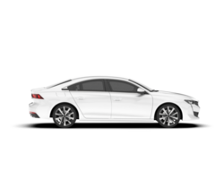 White modern car isolated on transparent background. 3d rendering - illustration png