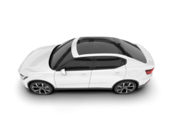 White modern car isolated on transparent background. 3d rendering - illustration png