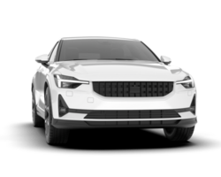 White modern car isolated on transparent background. 3d rendering - illustration png