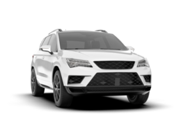 White modern car isolated on transparent background. 3d rendering - illustration png