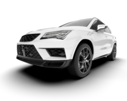 White modern car isolated on transparent background. 3d rendering - illustration png