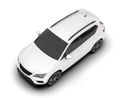 White modern car isolated on transparent background. 3d rendering - illustration png