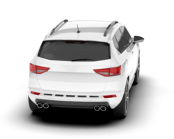 White modern car isolated on transparent background. 3d rendering - illustration png