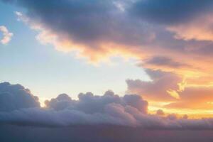 Cloudy sky at sunrise background. AI Generative Pro Photo