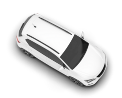 White modern car isolated on transparent background. 3d rendering - illustration png