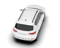 White modern car isolated on transparent background. 3d rendering - illustration png