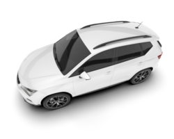 White modern car isolated on transparent background. 3d rendering - illustration png