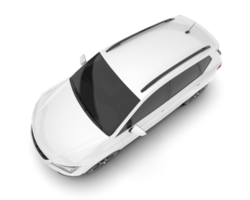 White modern car isolated on transparent background. 3d rendering - illustration png