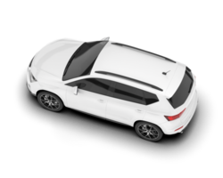 White modern car isolated on transparent background. 3d rendering - illustration png