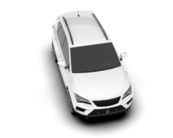 White modern car isolated on transparent background. 3d rendering - illustration png