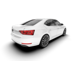 White modern car isolated on transparent background. 3d rendering - illustration png