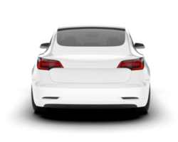 White modern car isolated on transparent background. 3d rendering - illustration png