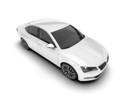 White modern car isolated on transparent background. 3d rendering - illustration png