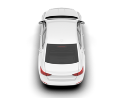 White modern car isolated on transparent background. 3d rendering - illustration png